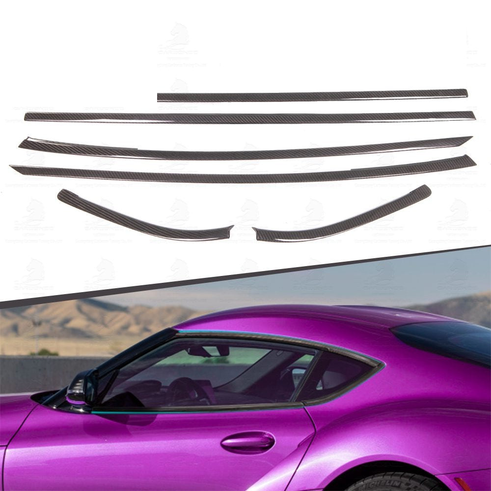 A90 Dry Carbon Door Window Trims Cover