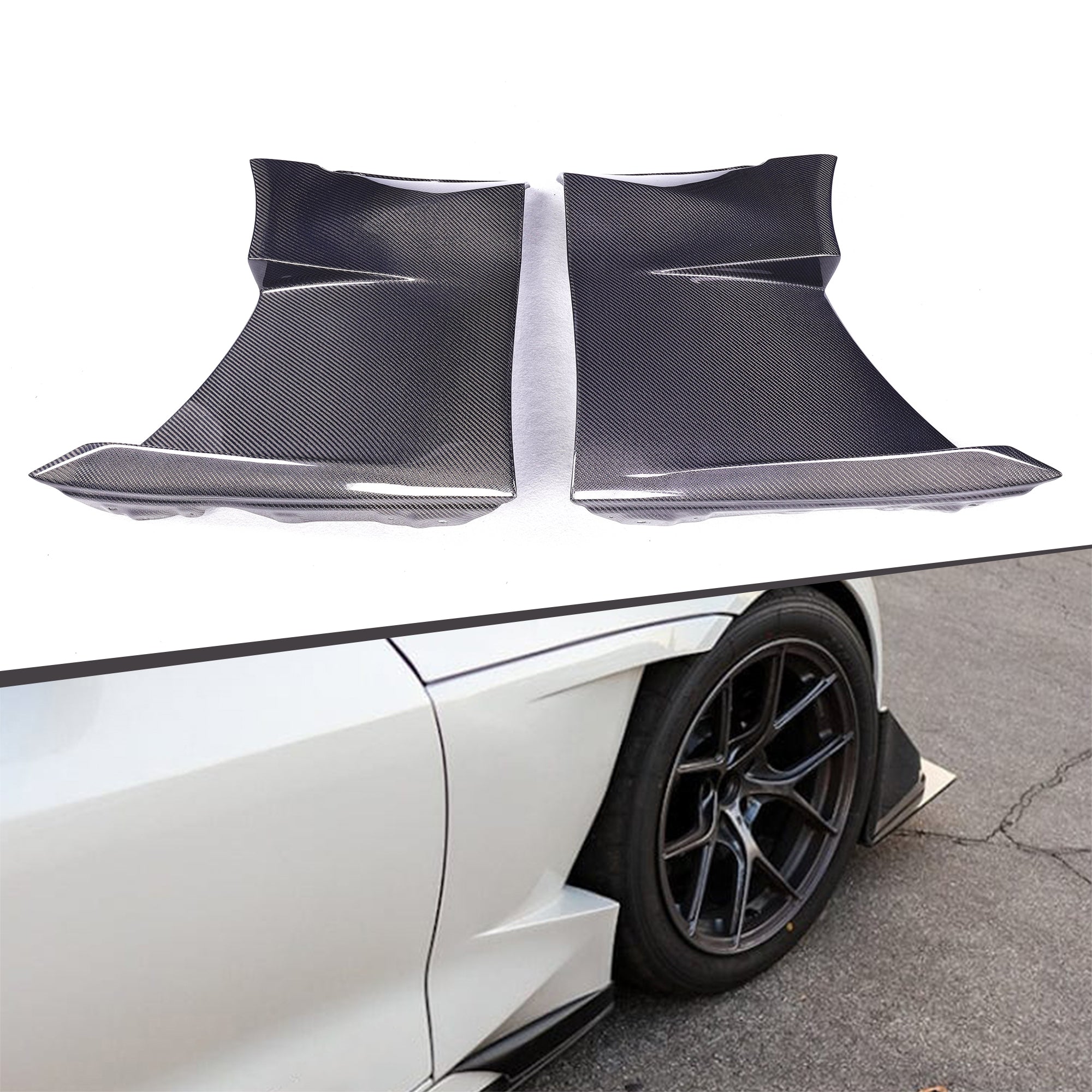 A90 Wet Carbon EVS Style Fenders No Vents for Toyota GR Supra A90