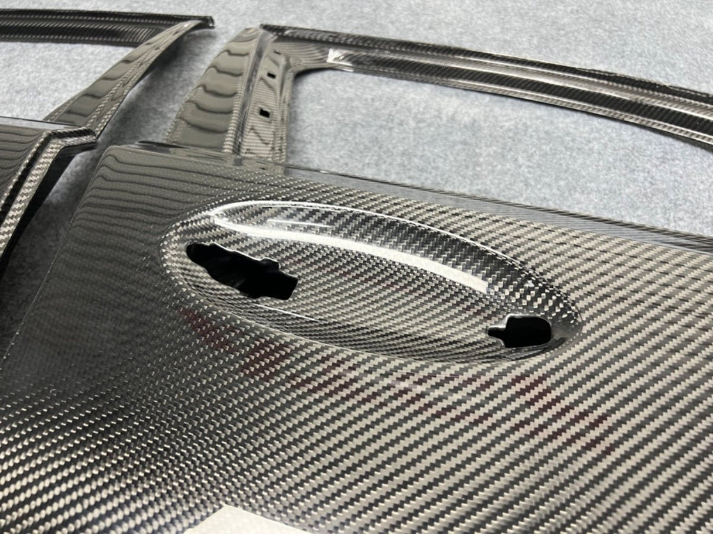 G8X Dry Carbon Fiber Door - Handle Pocket Detail Angle 2